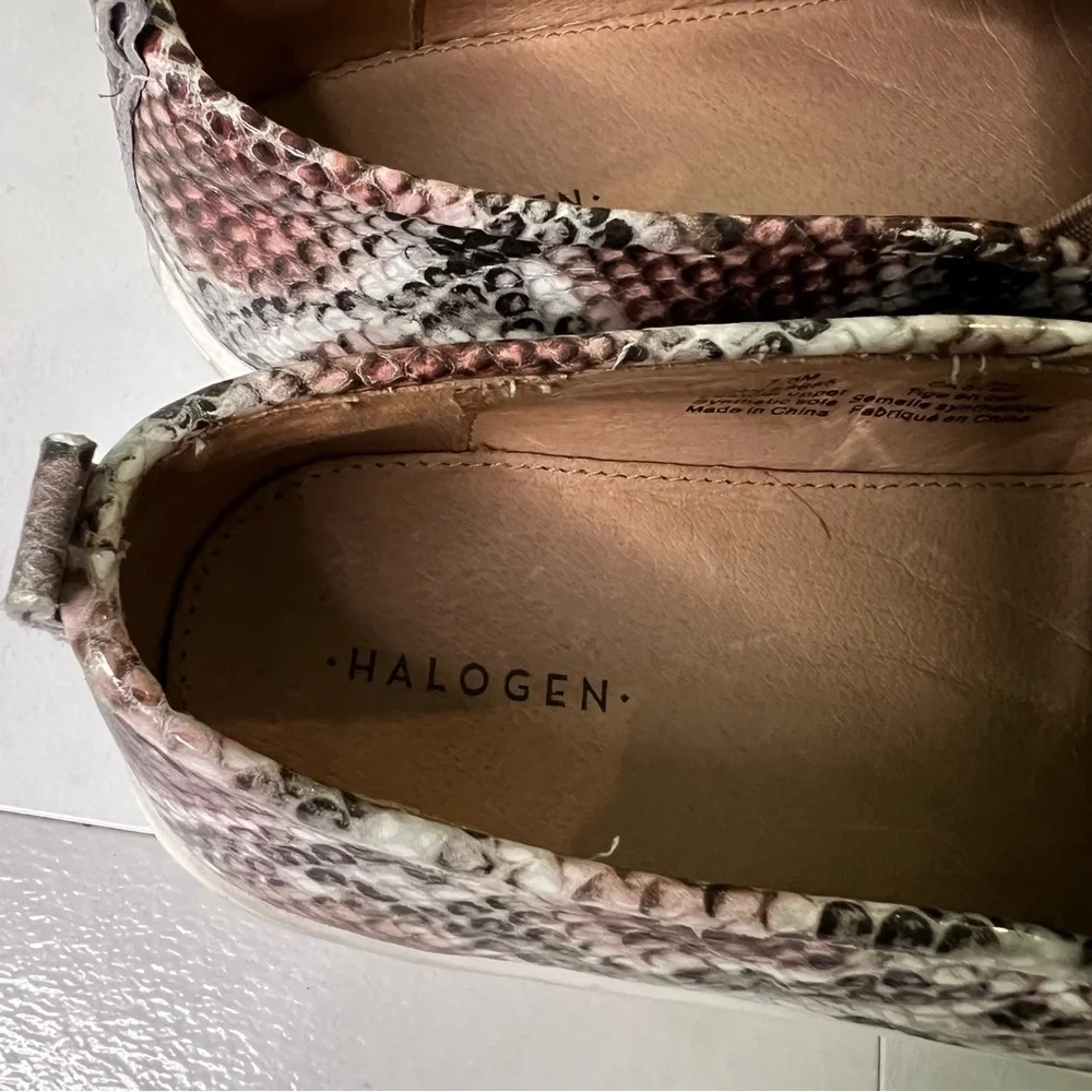 Halogen Baylee platform snake skin shoes size 7.5